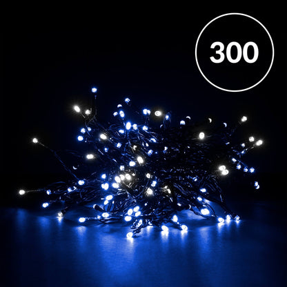 Christmas Sparkle Indoor and Outdoor Chaser Lights x 300 Blue and White LEDS - Mains Operated
