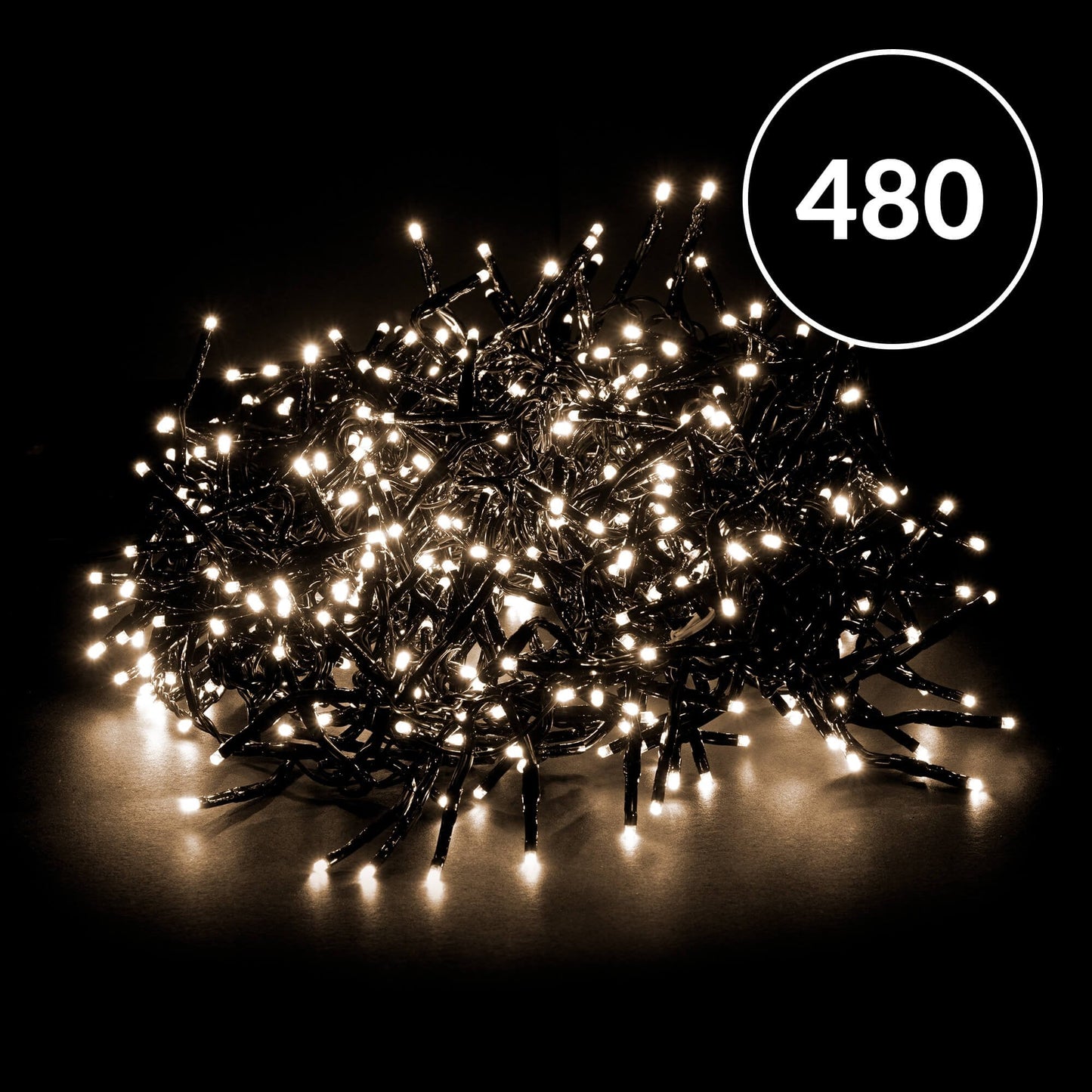 Christmas Sparkle Indoor and Outdoor Cluster Lights x 480 with Warm White LEDs - Mains Operated