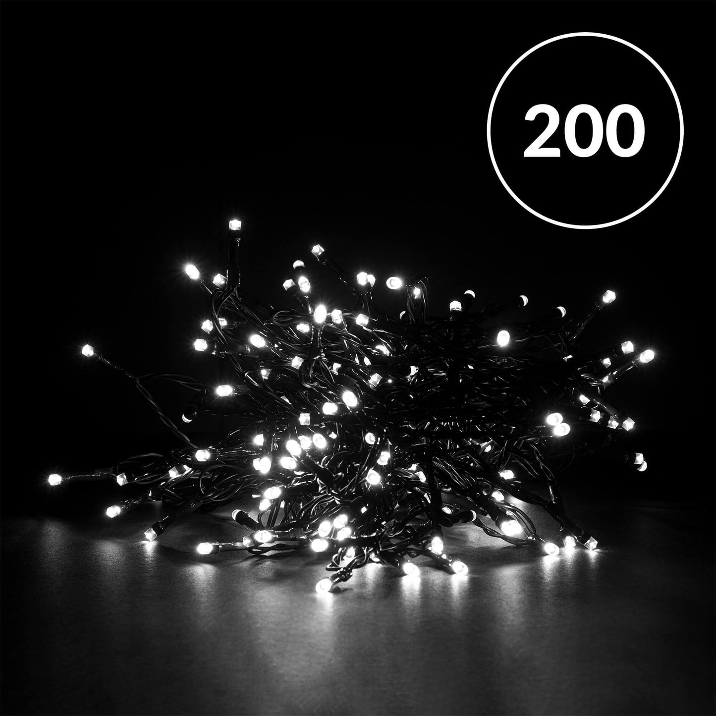 Christmas Sparkle Indoor and Outdoor Chaser Lights x 200 White LEDs - Mains Operated