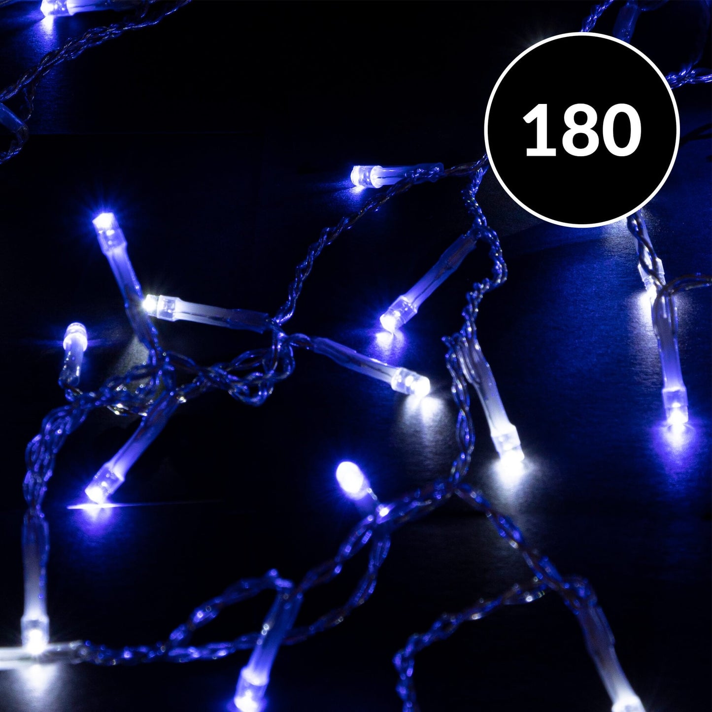 180 Blue & White LED Snowing Icicle Lights