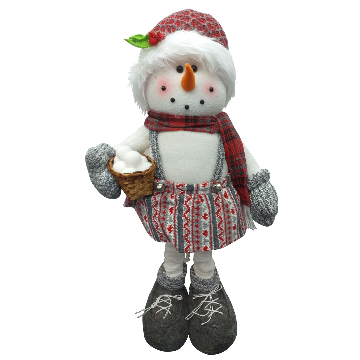 Mr Frosty Stand Up Snowman Christmas Decoration with Extendable Legs Size 34-22inch