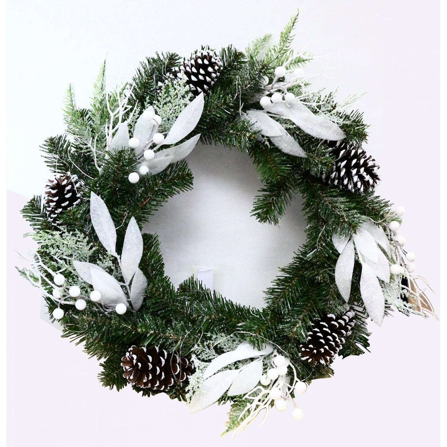 Pre Decorated Light Up Frosted Effect Cristmas Wreath