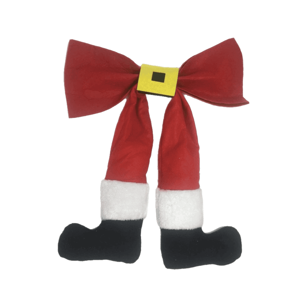 Large 48cm Plush Stuffed Santa Legs Bow Christmas Xmas Tree Topper Decoration