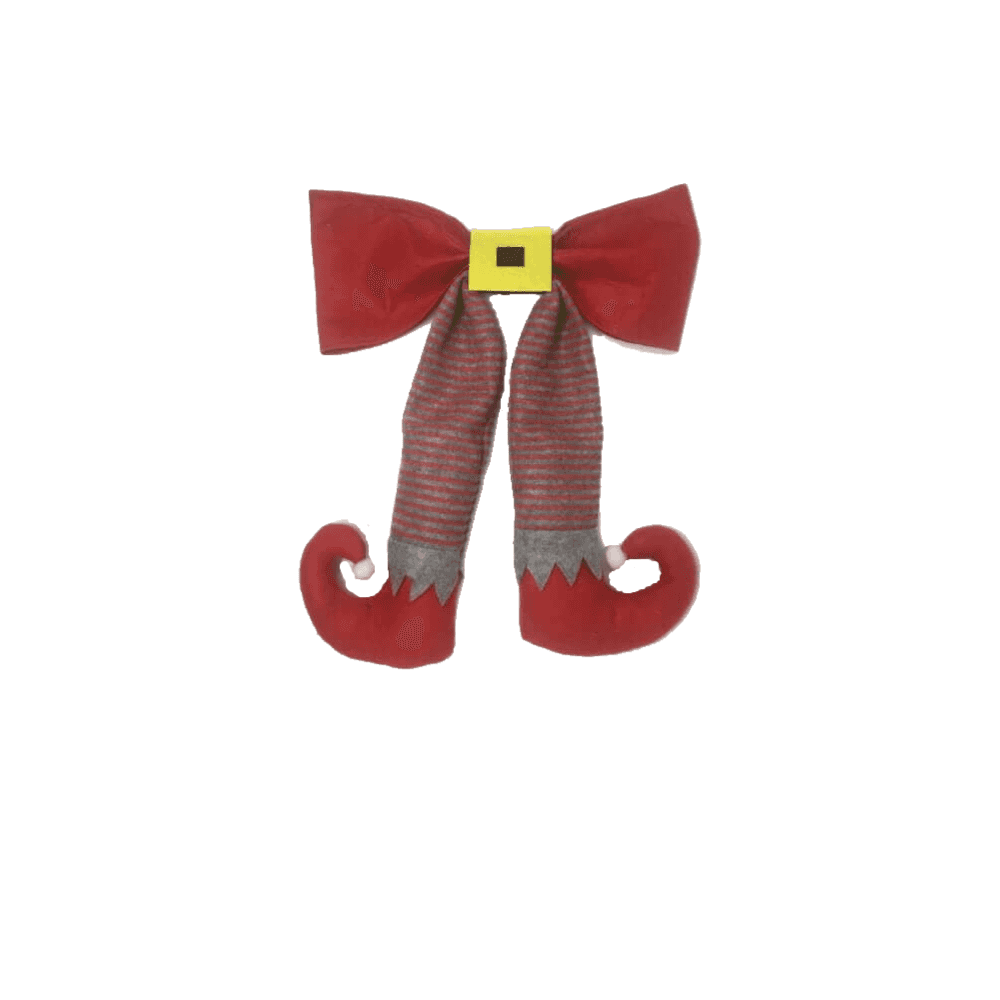 Christmas Sparkle Elf Bow Large - 46x48cm Red Green