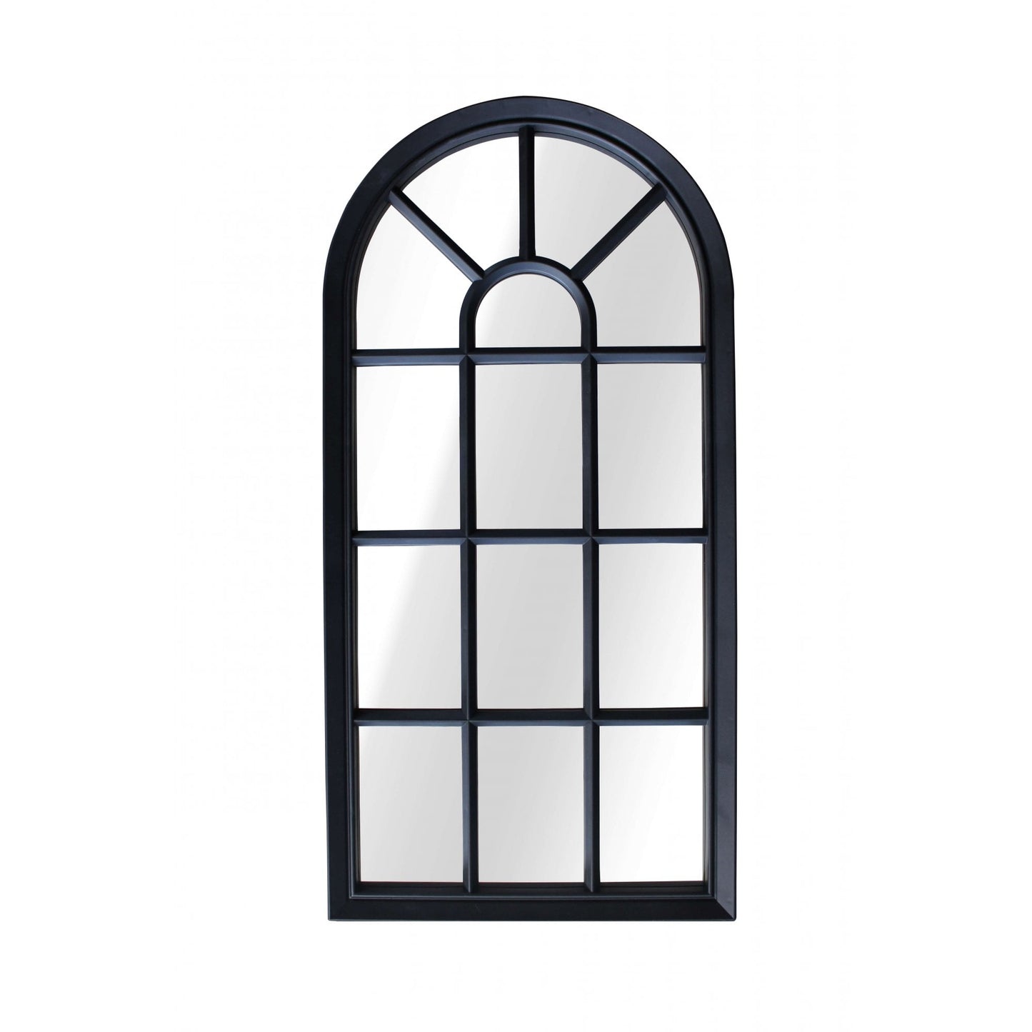 Large Window Hallway Mirror 34 x 69cm - Black