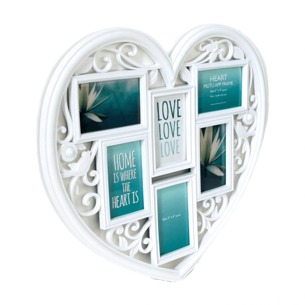 Wall Picture Photo Frame Heart Shaped White