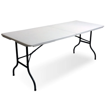 Silver & Stone Folding Trestle Table 6ft 180 x 75 x 73cm - White