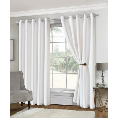 Eclipse Soft Touch Blockout Eyelet Curtains - White