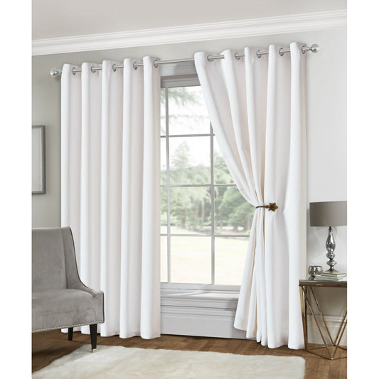 Eclipse Soft Touch Blockout Eyelet Curtains - White