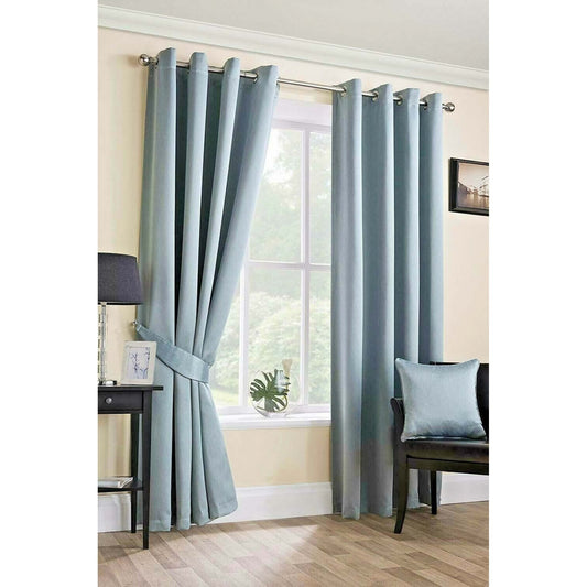 Twilight Blackout Eyelet Curtains - Duck Egg