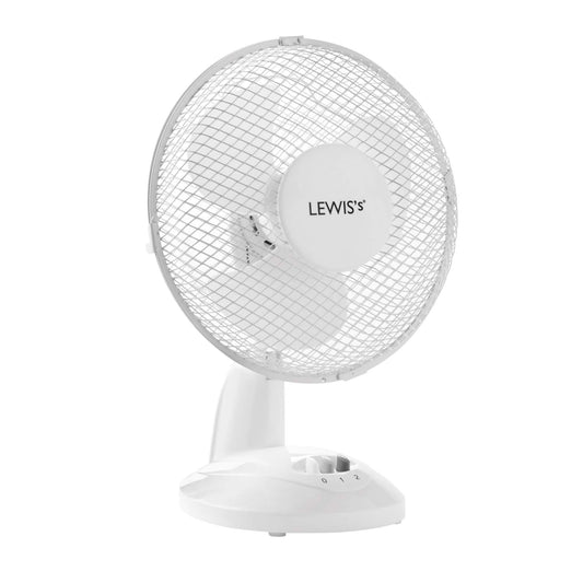 Lewis's 9" Tabletop Desk Fan Freestanding Adjustable Tilt Head With 2 Settings