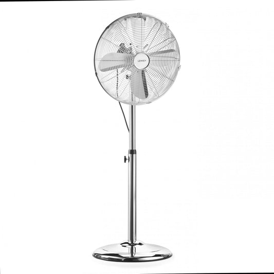 Lewis’s 16 Inch Pedestal Stand Fan - Pedestal Fan - 16 inch Pedestal Fan, 16 Inch Stand Fan, Standing Fans, Standing Cooling Fan, Standing Fans, Oscillating Fans, Cooling Fans For Home (Chrome)