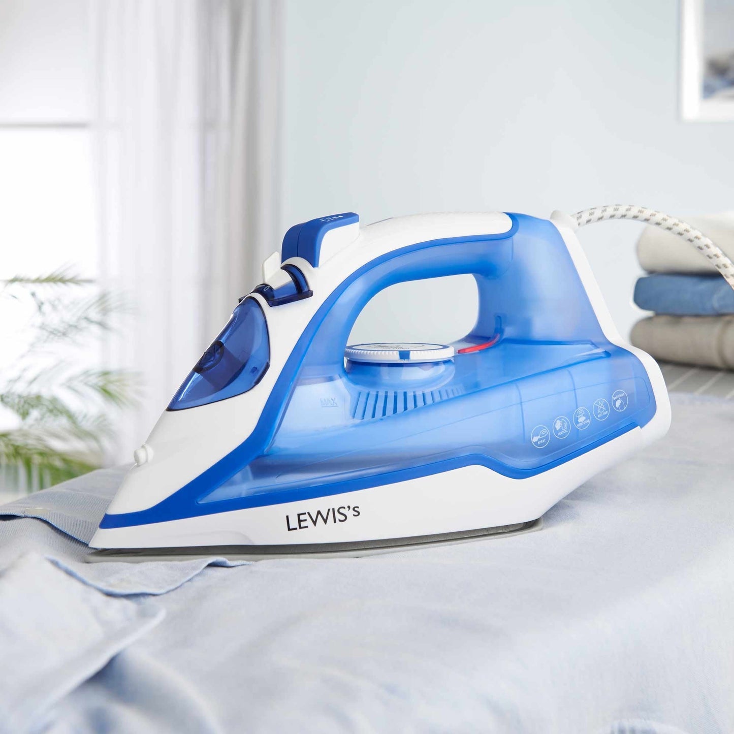 Comfi Glide 2200W Steam Iron Home Laundry Clothing Appliance Wired White Blue