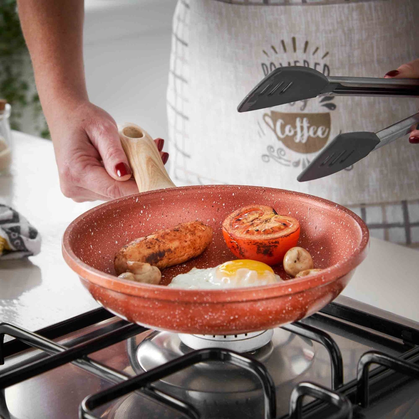 Sovereign Stone Copper Frying Pan, 20cm with Soft Touch Handle Home Kitchen