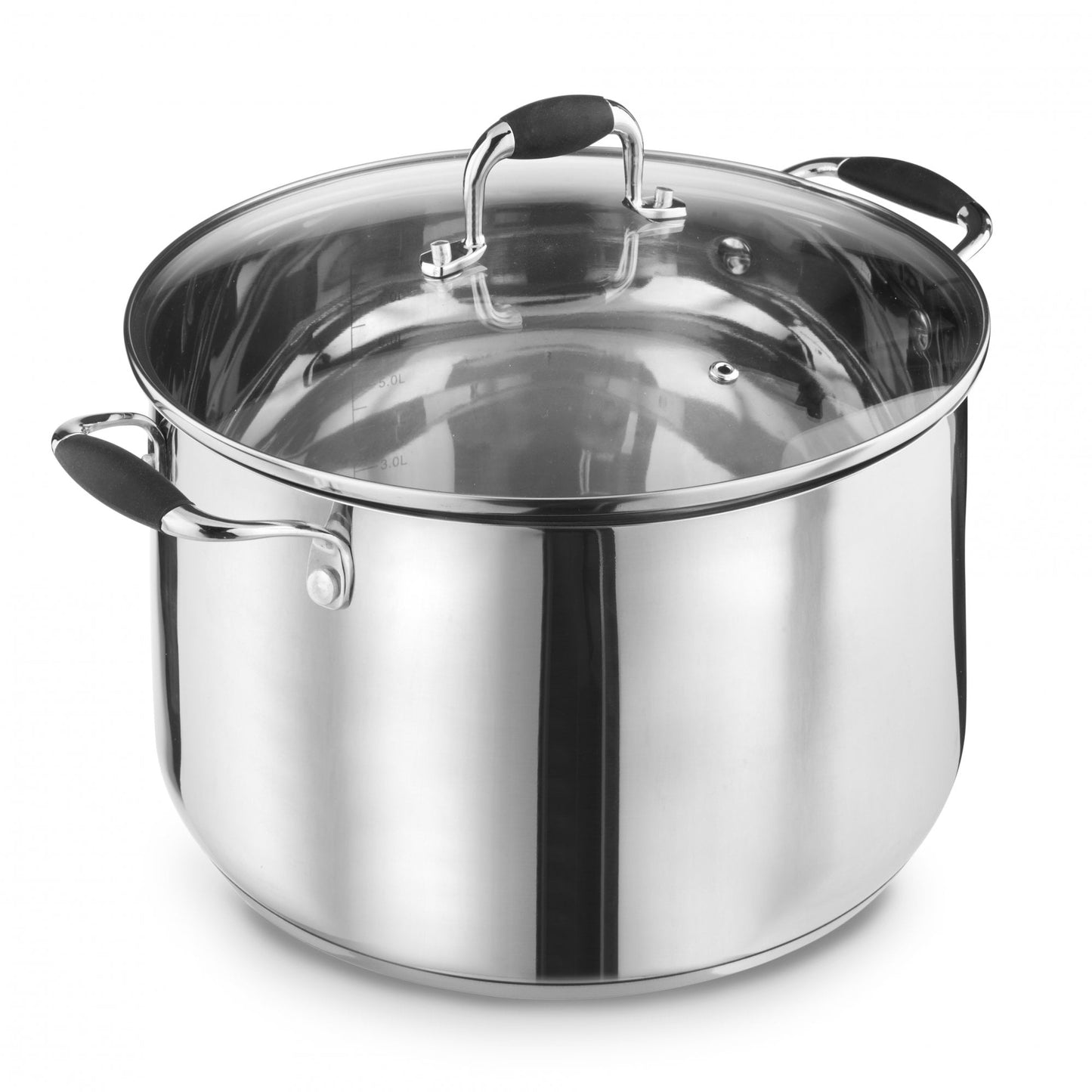 Lewis's Induction Stock Pot With Stainless Steel Lid (Silver, 28cm)