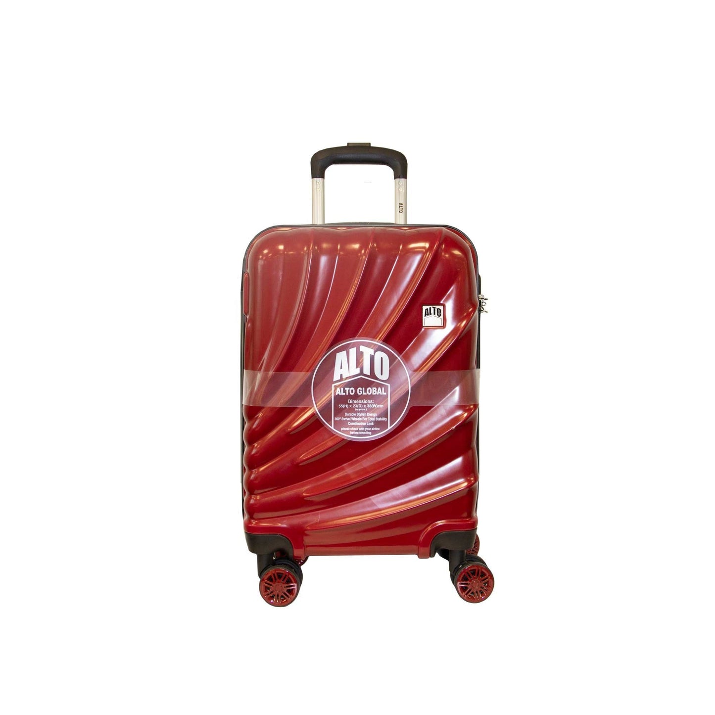 Alto Global Gloss ABS Luggage Suitcase Wine Red - 3 Sizes - 20 24 and 28inch