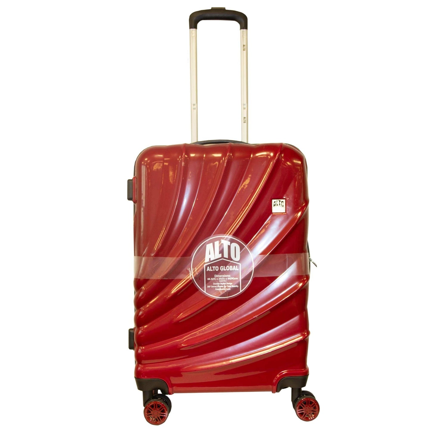 Alto Global Gloss ABS Luggage Suitcase Wine Red - 3 Sizes - 20 24 and 28inch