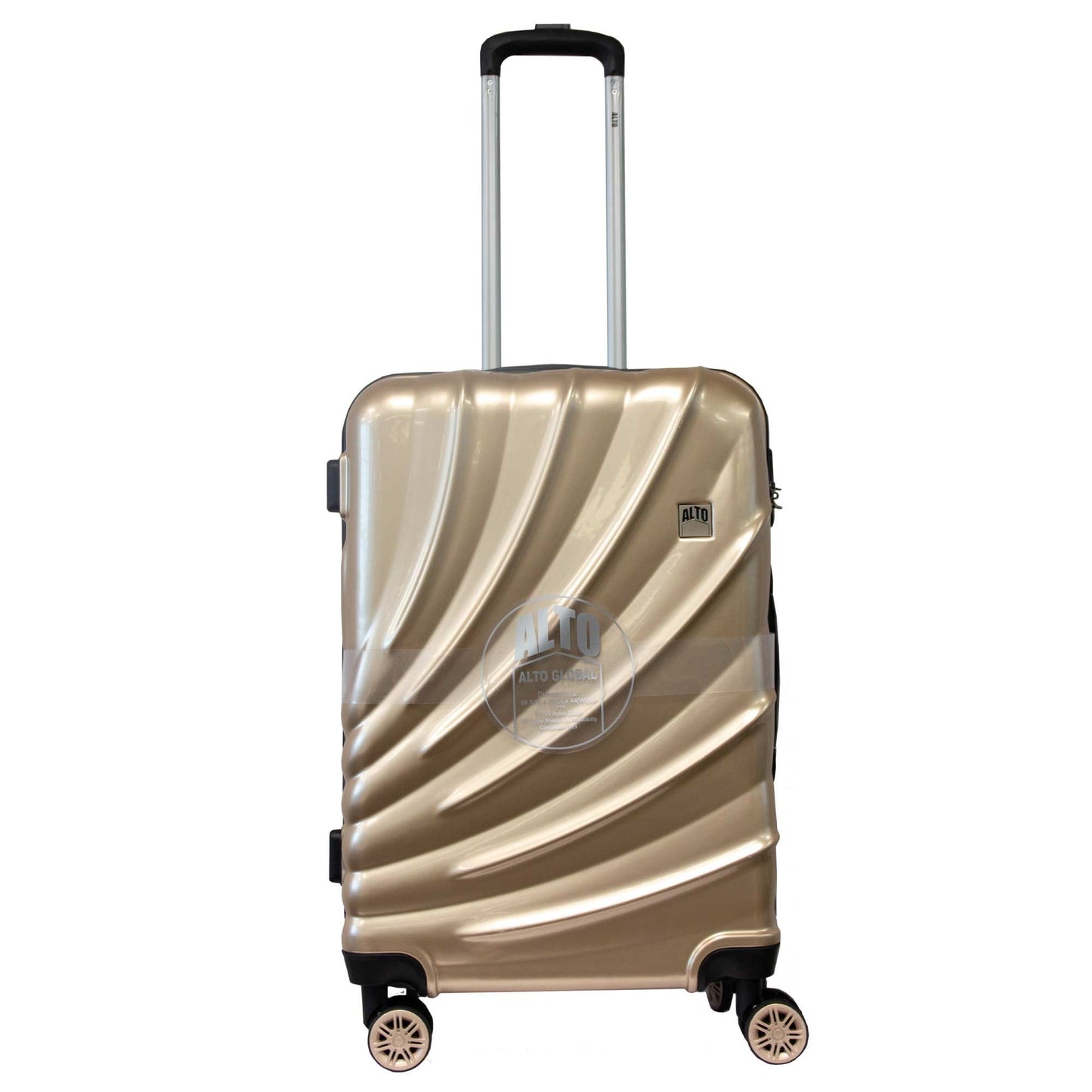 Alto Global Gloss ABS Luggage Suitcase Gold - 3 Sizes - 20 24 and 28inch