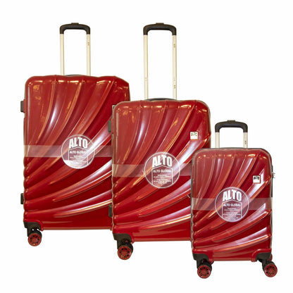 Alto Global Gloss ABS Luggage Suitcase Wine Red - 3 Sizes - 20 24 and 28inch