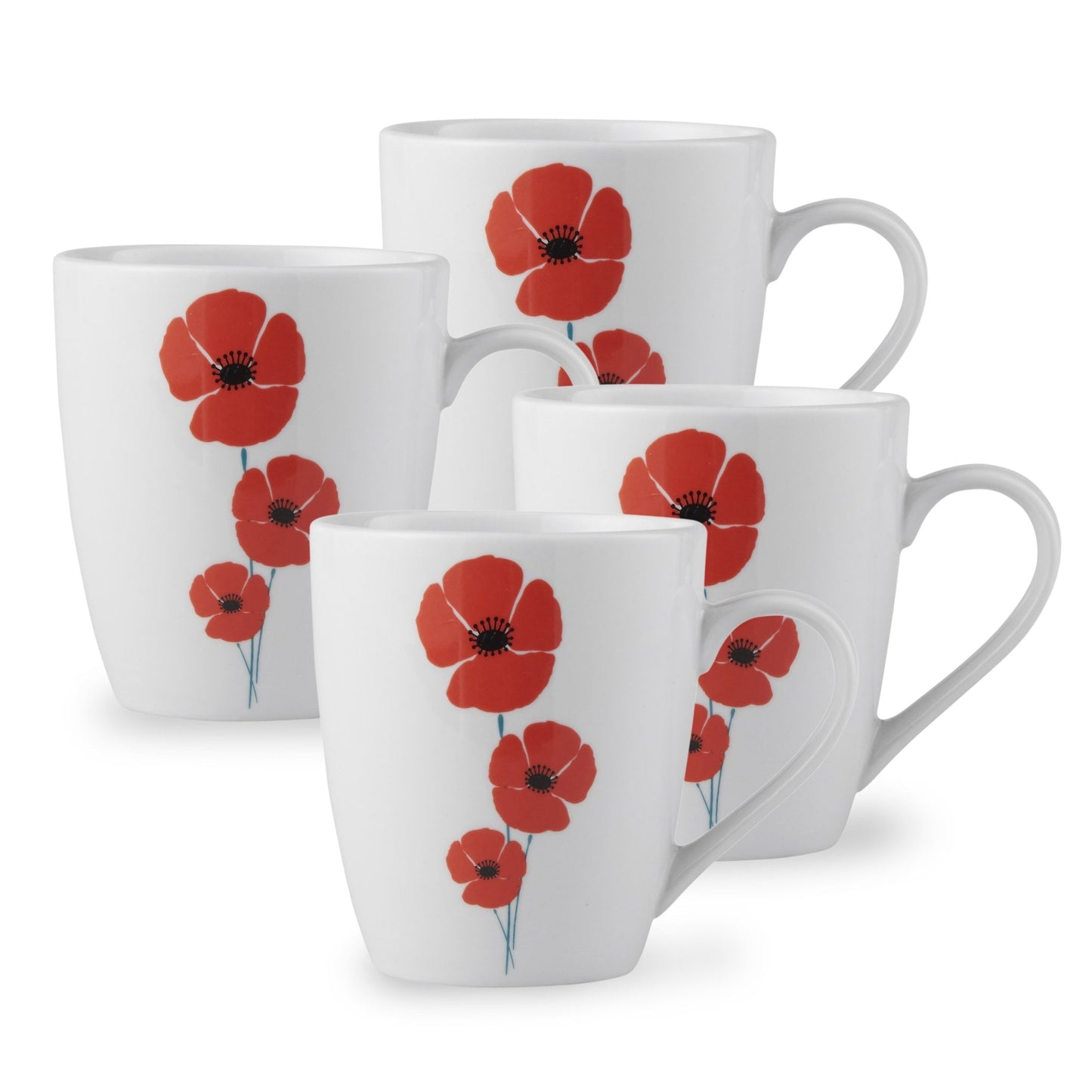 Lewis's Mug Pack Set of 4 - Poppy