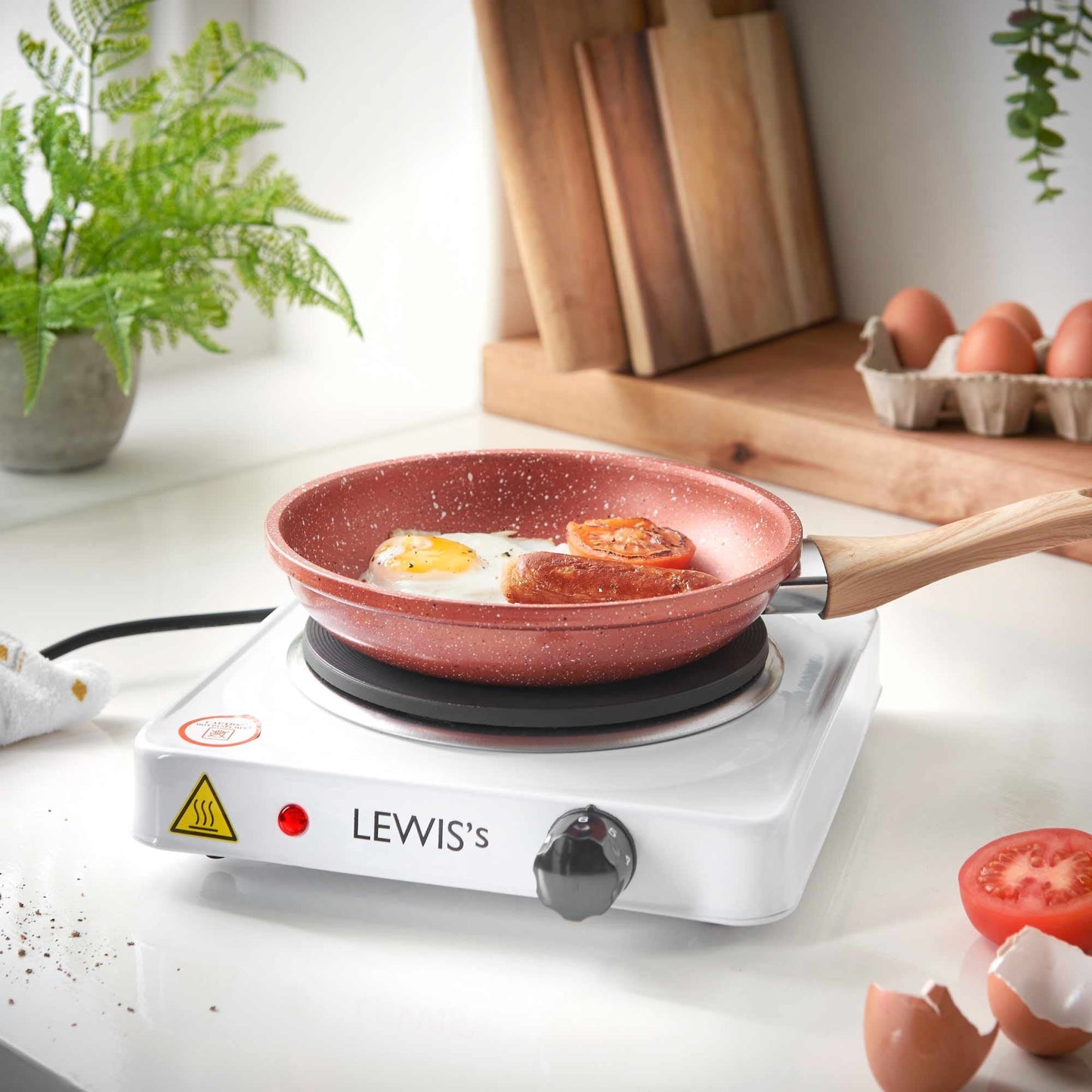 Lewis's Hotplate Single 1500W - White