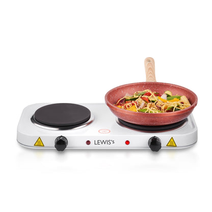 Lewis's Hotplate Double 2500W - White