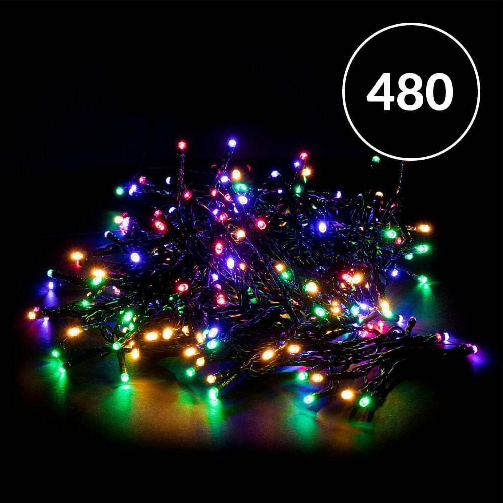 Christmas Sparkle Indoor and Outdoor Cluster Lights x 480 with Multi Colour LEDs - Mains Operated
