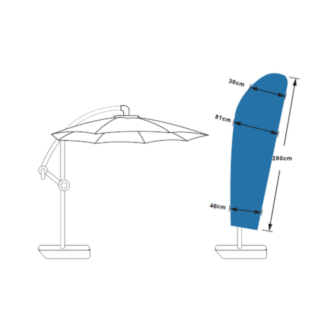 Outdoor Garden Hanging Parasol Cover Large 280cm