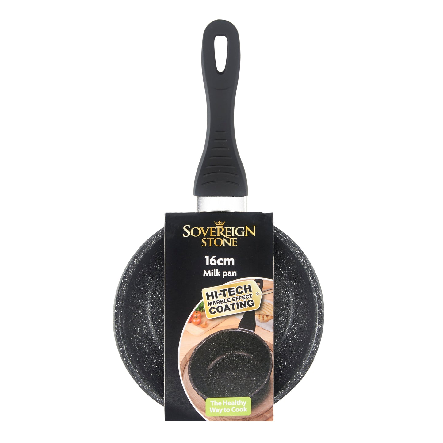 Sovereign Stone 16cm Scratch Resistant Easy Clean Non Stick Milk Pan All Hobs