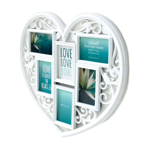 Wall Picture Photo Frame Heart Shaped White