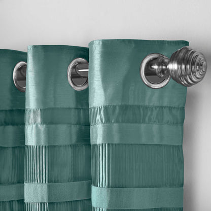 Denver Lined Eyelet Curtains - Jade