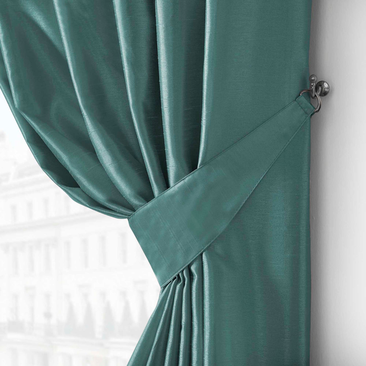 Denver Lined Eyelet Curtains - Jade