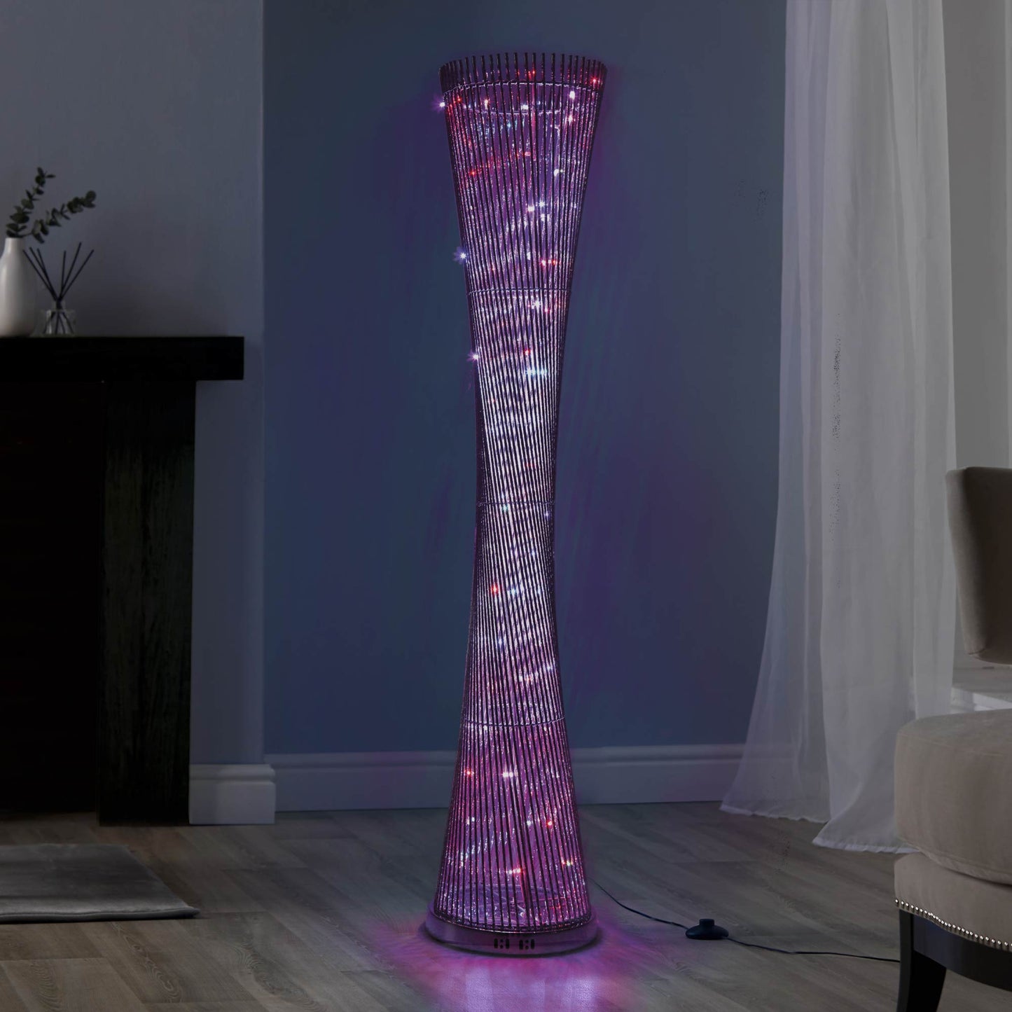 Aluminium LED Spiral Standing Floor Lamp | 145cm x 30cm x 30cm 360 Degree Spiral Shadow Light (Colour Changing)