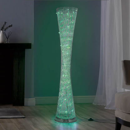 Aluminium LED Spiral Standing Floor Lamp | 145cm x 30cm x 30cm 360 Degree Spiral Shadow Light (Colour Changing)
