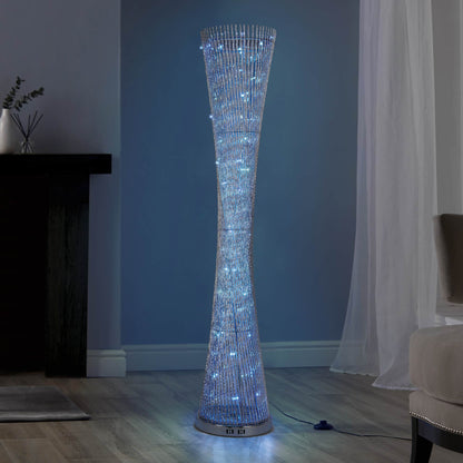 Aluminium LED Spiral Standing Floor Lamp | 145cm x 30cm x 30cm 360 Degree Spiral Shadow Light (Colour Changing)