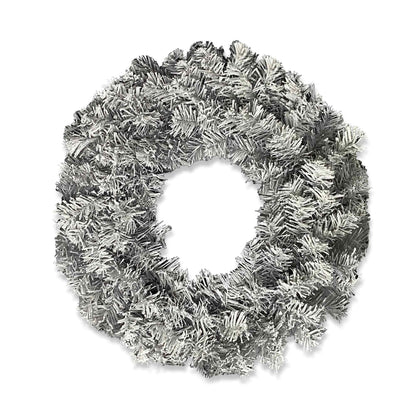 Christmas Sparkle Wreath Silver Flocked Christmas Luxury 60cm