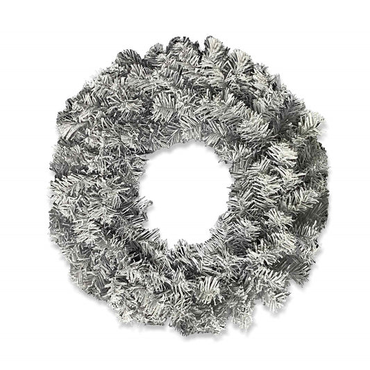 Christmas Sparkle Wreath Silver Flocked Christmas Luxury 60cm