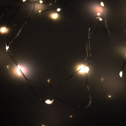 Silver & Stone Solar String Lights with 200 Warm White Lights