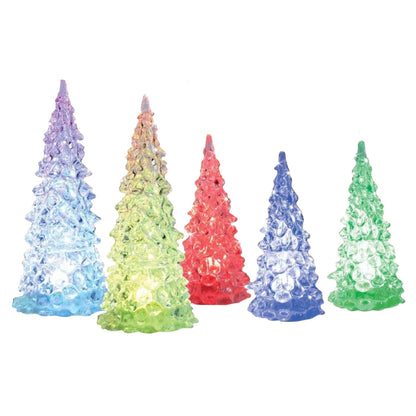 Christmas Sparkle Water Spinner Christmas Trees Set of 5 Battery Operated