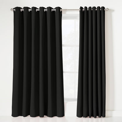 Eclipse Soft Touch Blockout Eyelet Curtains - Black