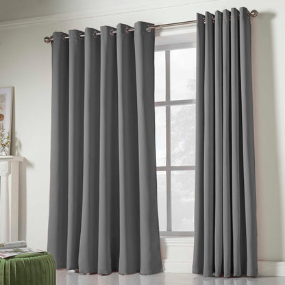 Eclipse Soft Touch Blockout Eyelet Curtains - Grey