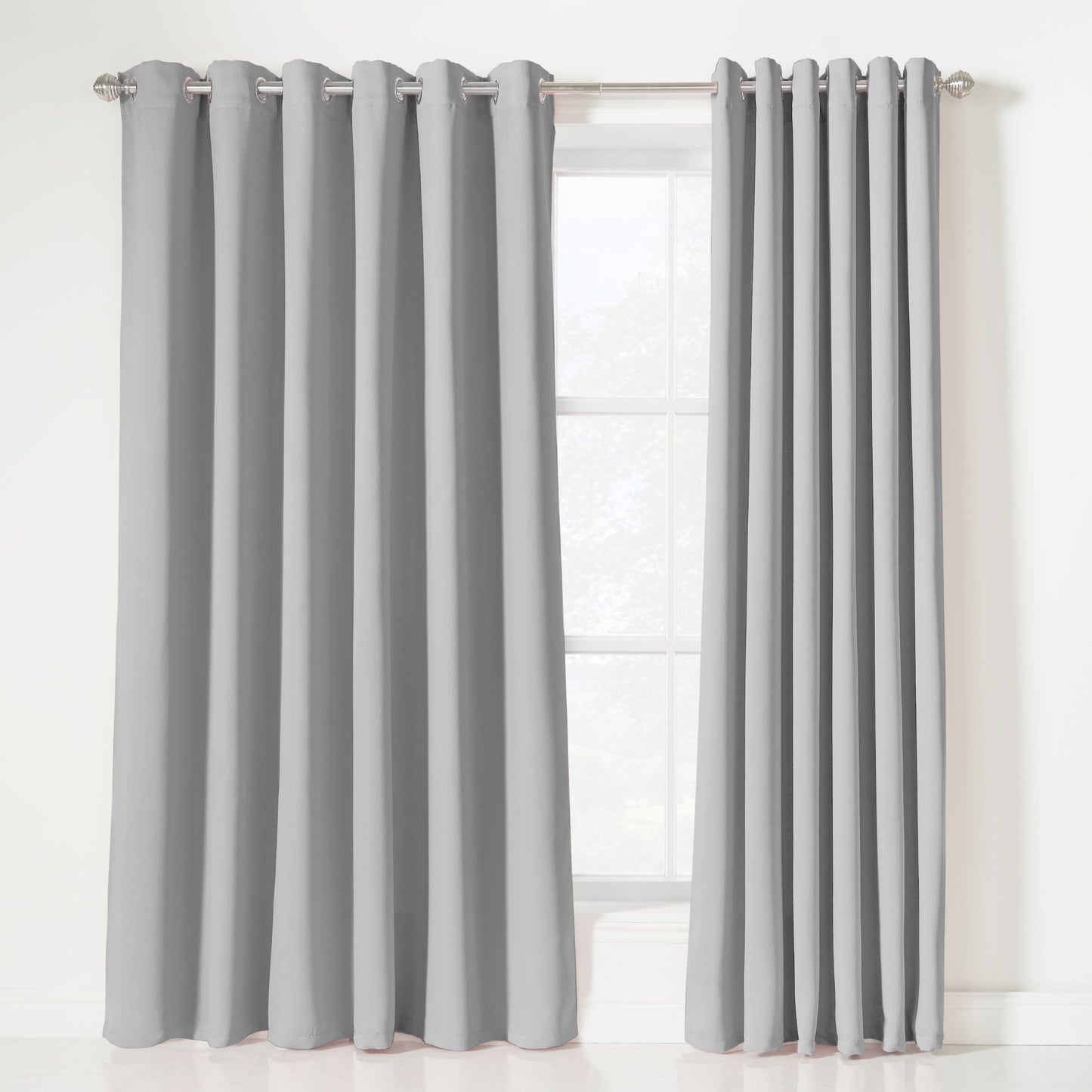 Eclipse Soft Touch Blockout Eyelet Curtains - Silver
