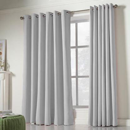 Eclipse Soft Touch Blockout Eyelet Curtains - Silver