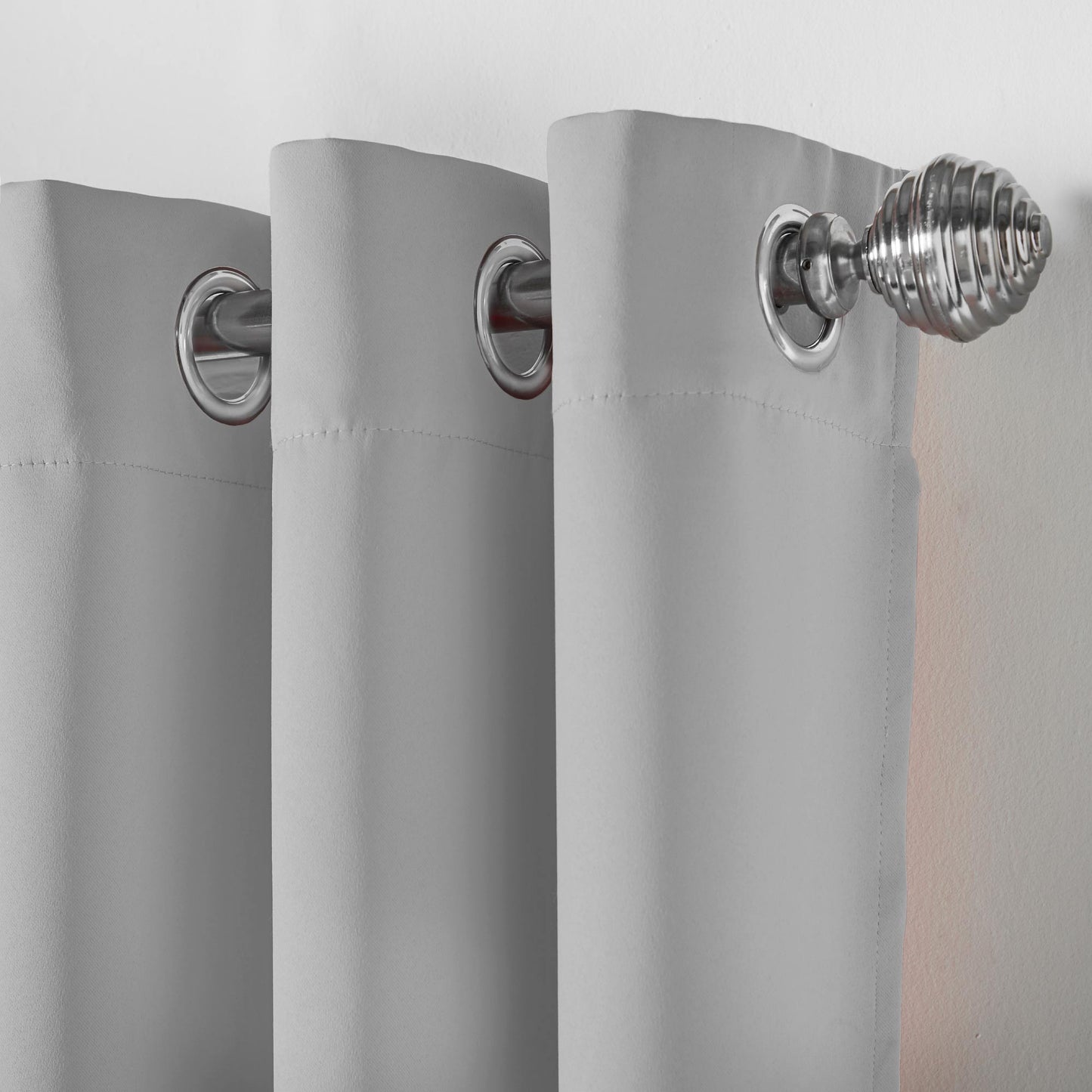 Eclipse Soft Touch Blockout Eyelet Curtains - Silver
