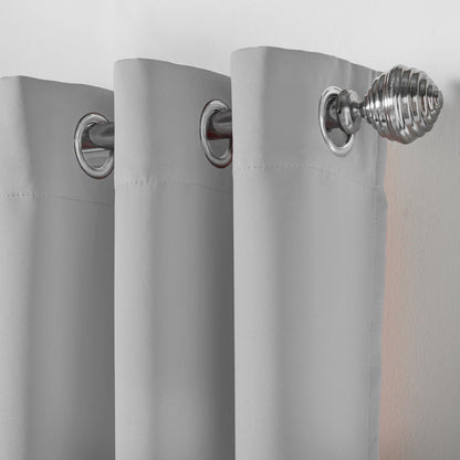 Eclipse Soft Touch Blockout Eyelet Curtains - Silver