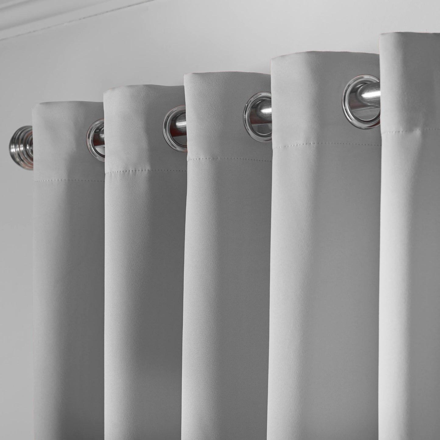 Eclipse Soft Touch Blockout Eyelet Curtains - Silver