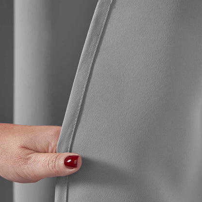 Eclipse Soft Touch Blockout Eyelet Curtains - Silver