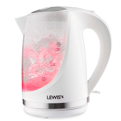 Lewis's Illuminated Jug Kettle 1.7L 2200W - White