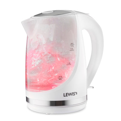 Lewis's Illuminated Jug Kettle 1.7L 2200W - White