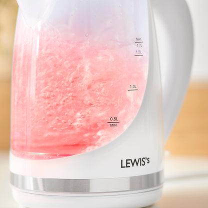 Lewis's Illuminated Jug Kettle 1.7L 2200W - White